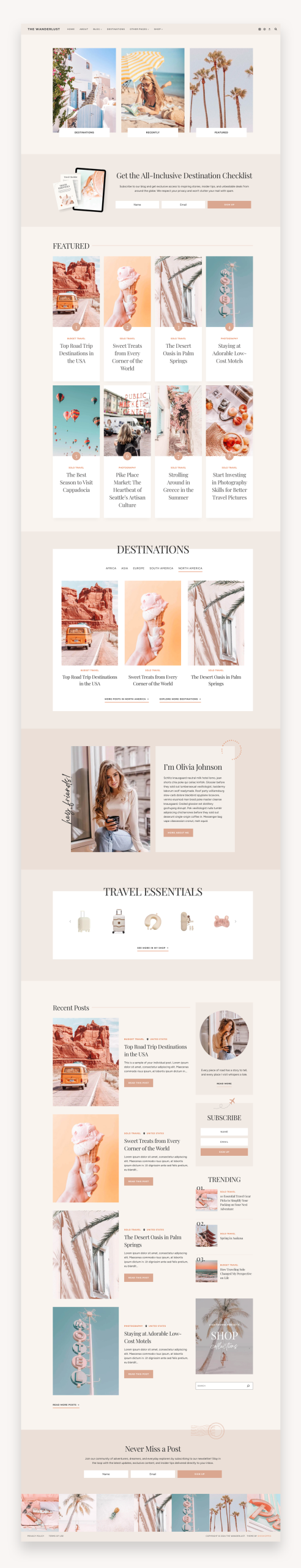 Wanderlust Blogger Kadence WordPress Theme