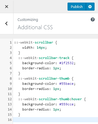 Make A Custom ScrollBar In WordPress CSS Step 3