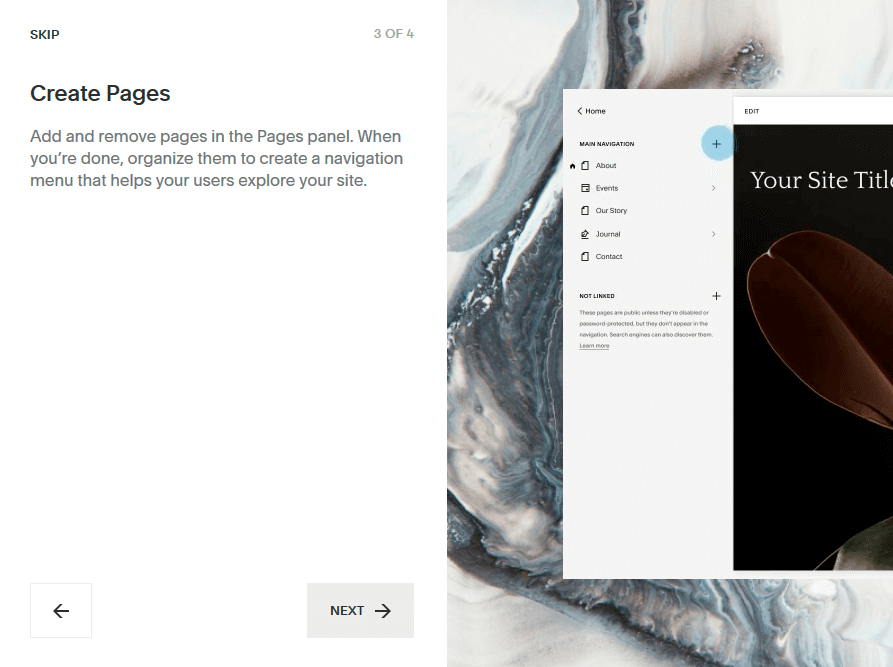 create pages step 9
