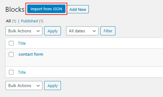 import reusable blocks step 1
