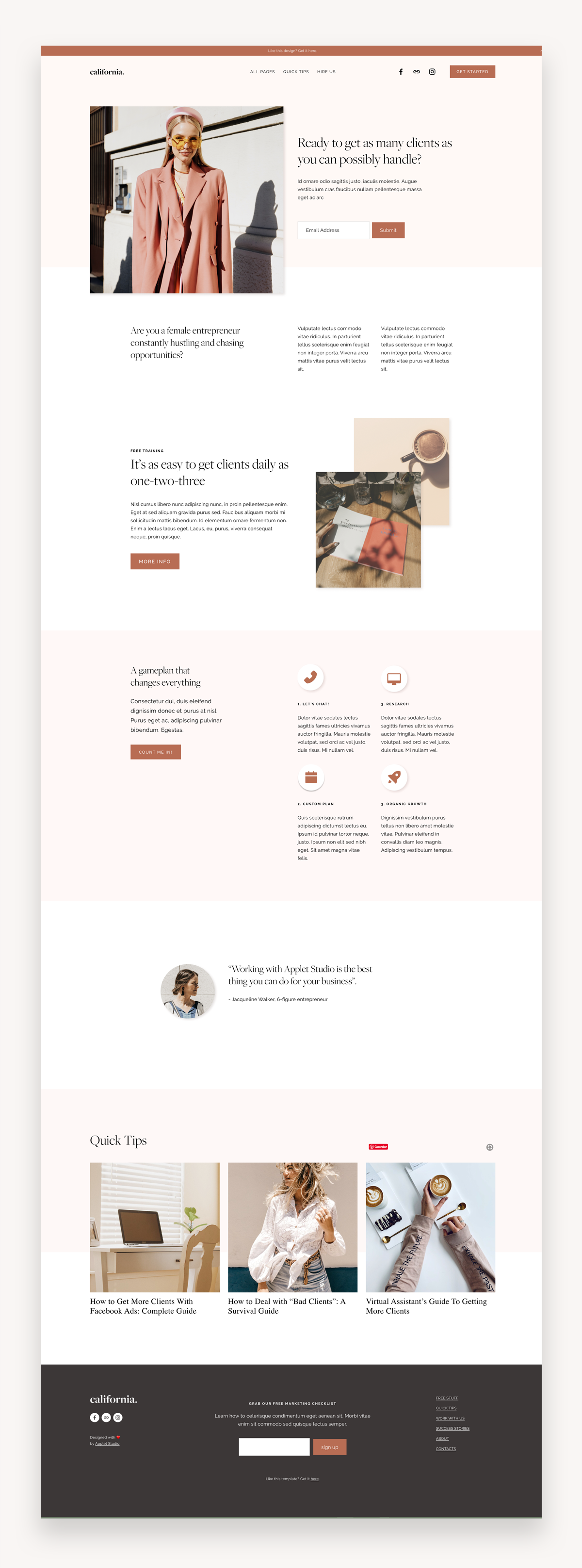 California Squarespace Template