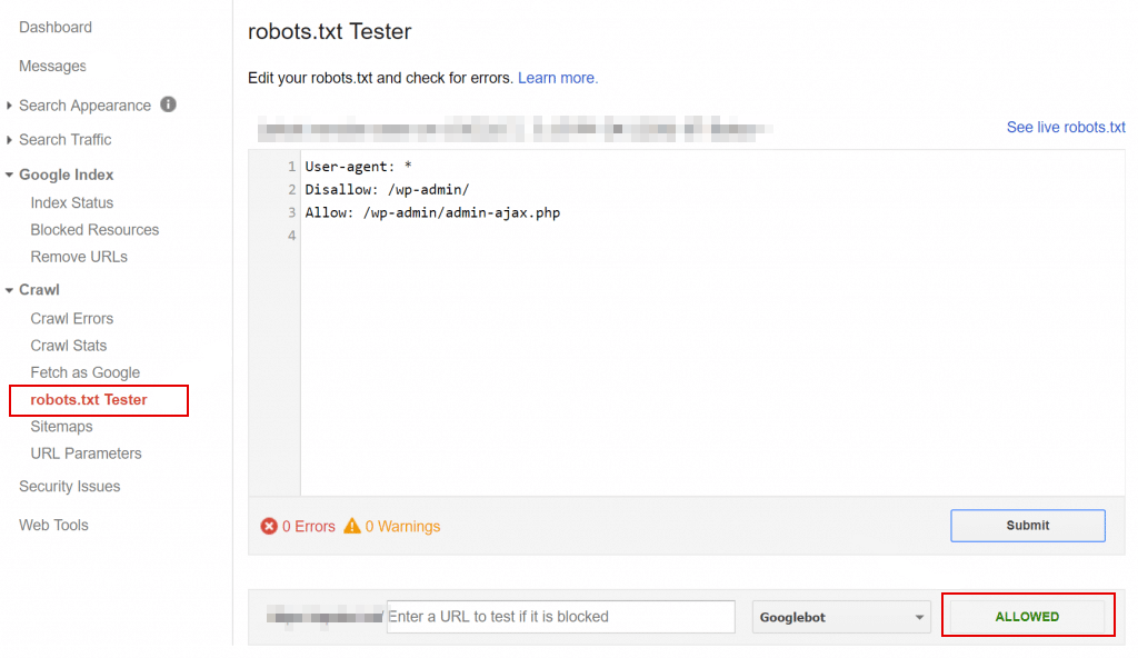 google search console