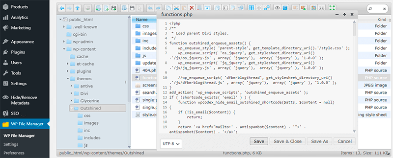 File Manager Edit