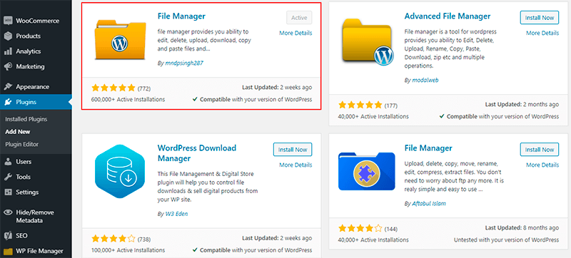 File Manager Install
