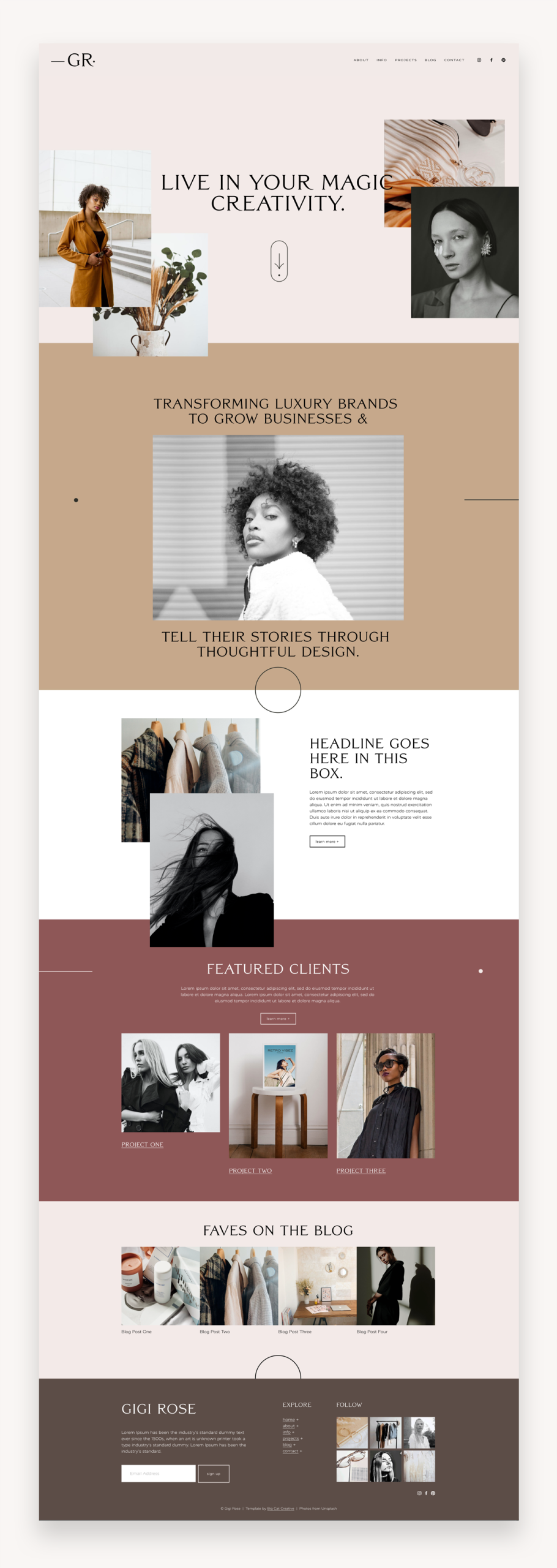 Gigi Rose Squarespace Template