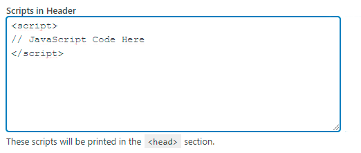 Scripts In Header Code