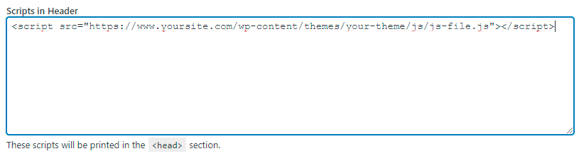 Scripts In Header
