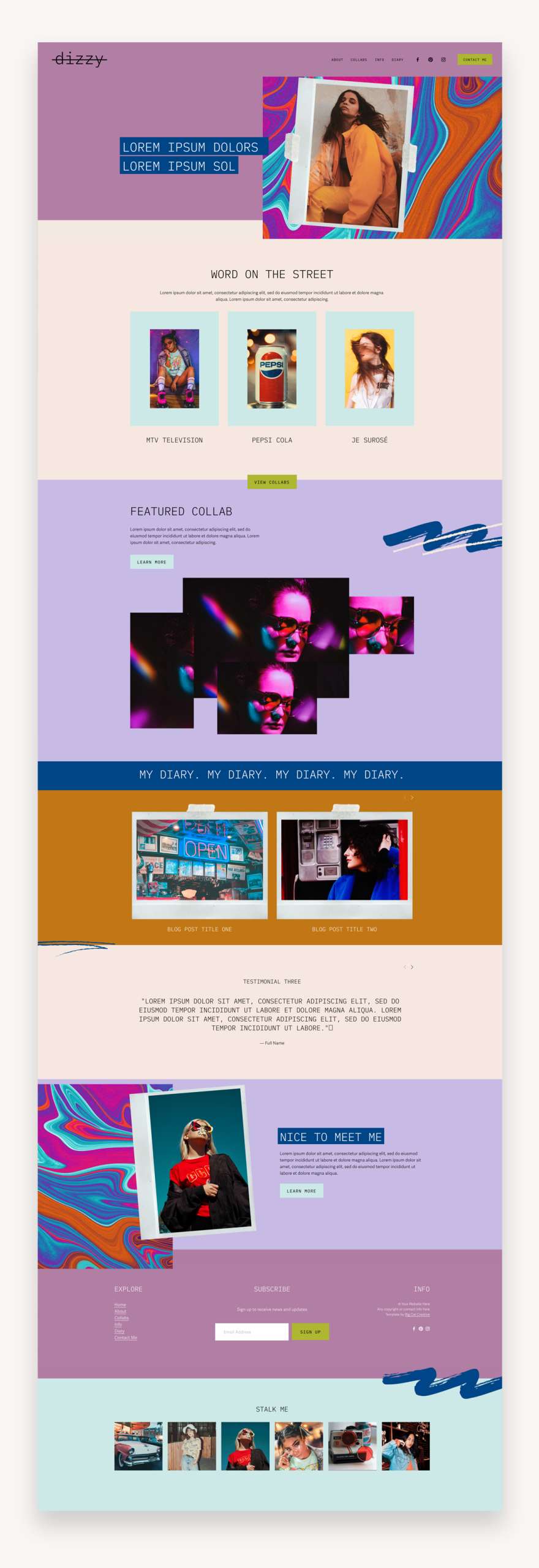 Dizzy Squarespace Template