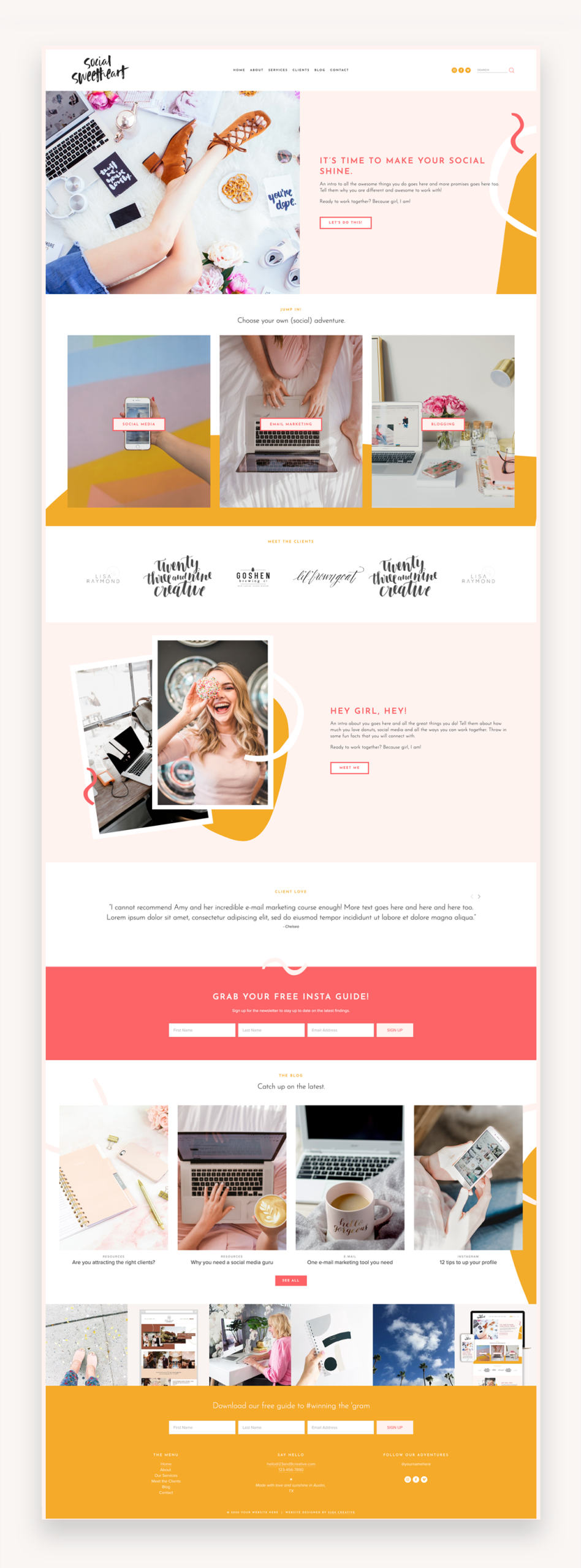 Social Sweetheart Squarespace Template
