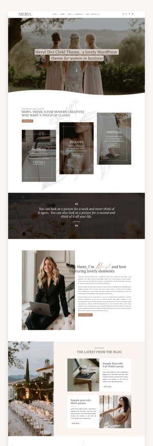 Meryl Photography Divi Child Theme