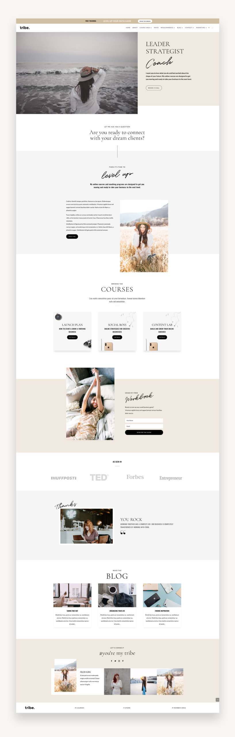 Tribe Coaching and Online Course Divi Child Theme
