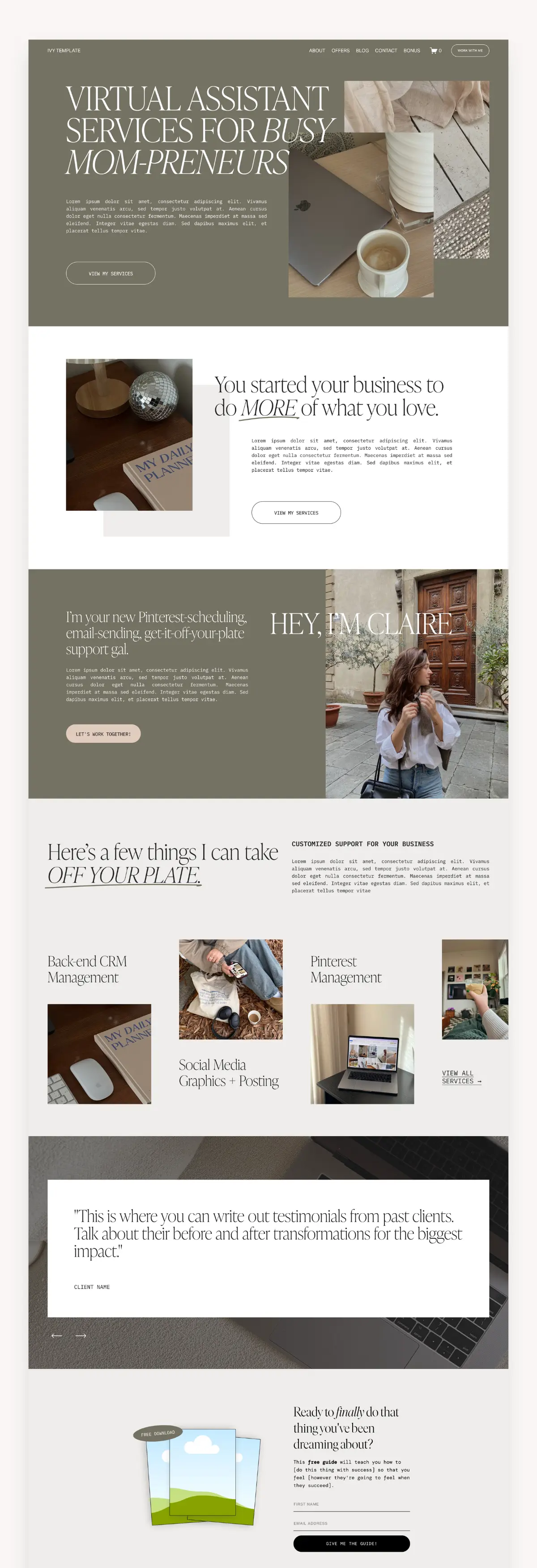 Ivy Squarespace Template