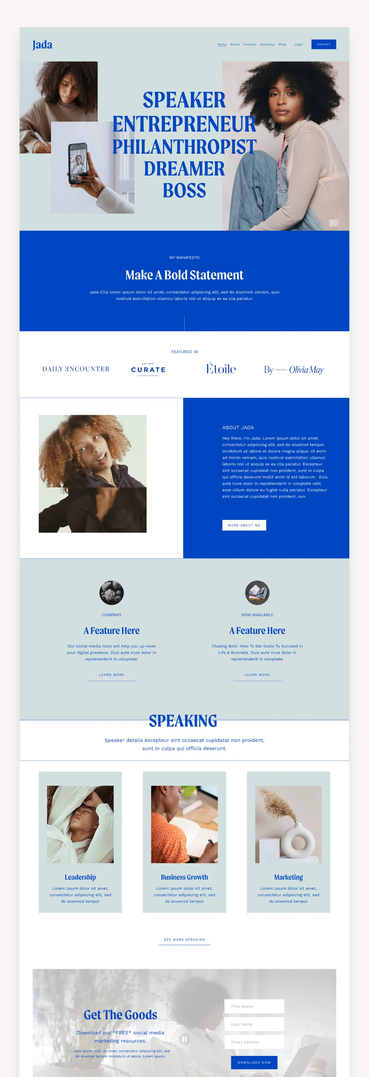 Jada Squarespace Template