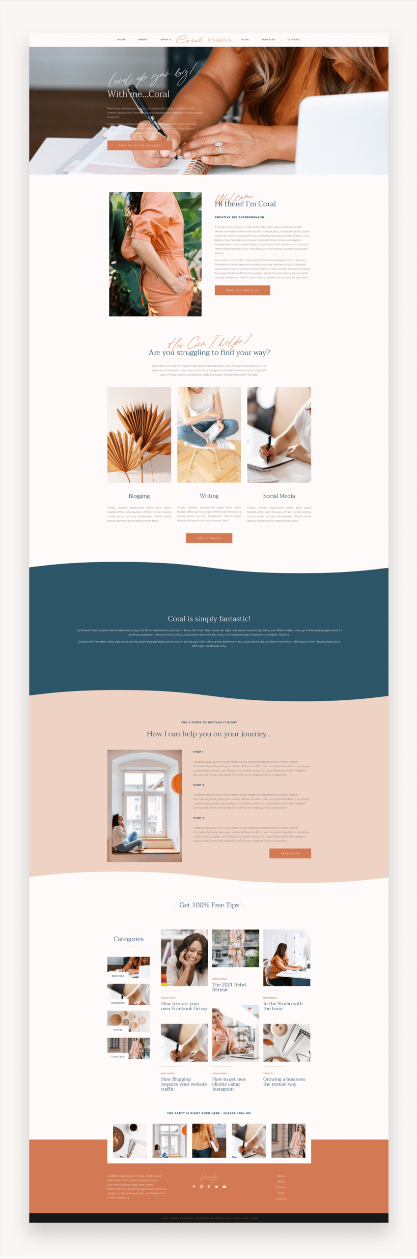 Coral Divi Coaching Theme