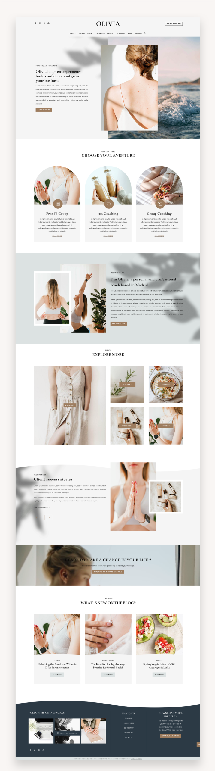 Olivia Pro Coaching Divi Child Theme