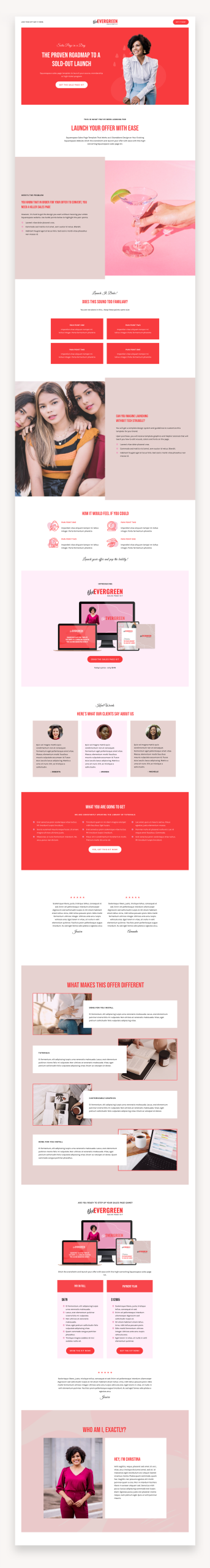 Evergreen Squarespace Sales Page  Template