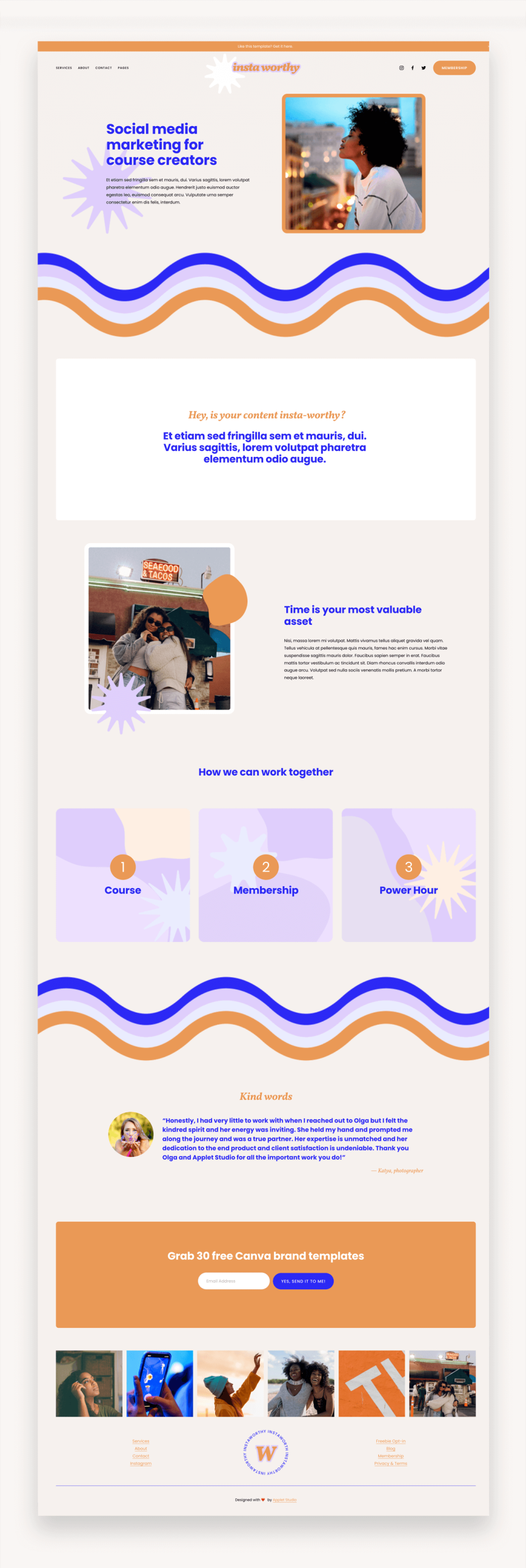 Insta Worthy Squarespace Template