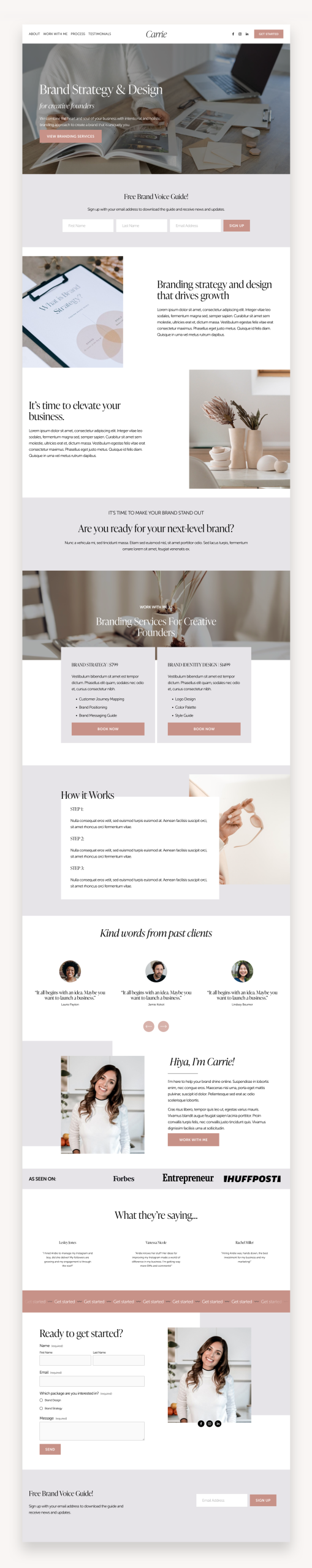 Carrie Coach Squarespace Template