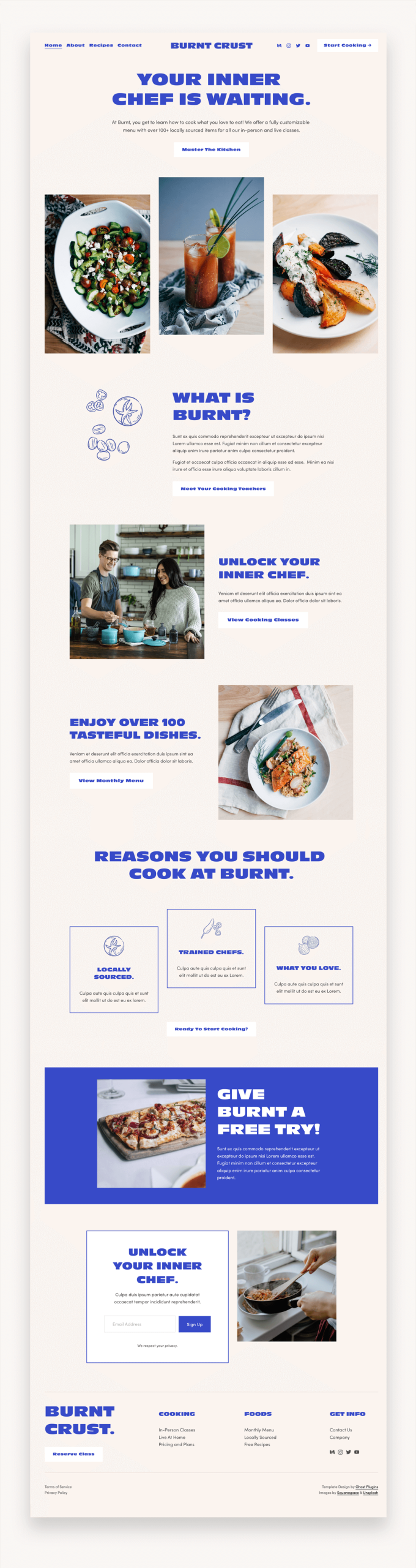 Crust Foodie Squarespace Template