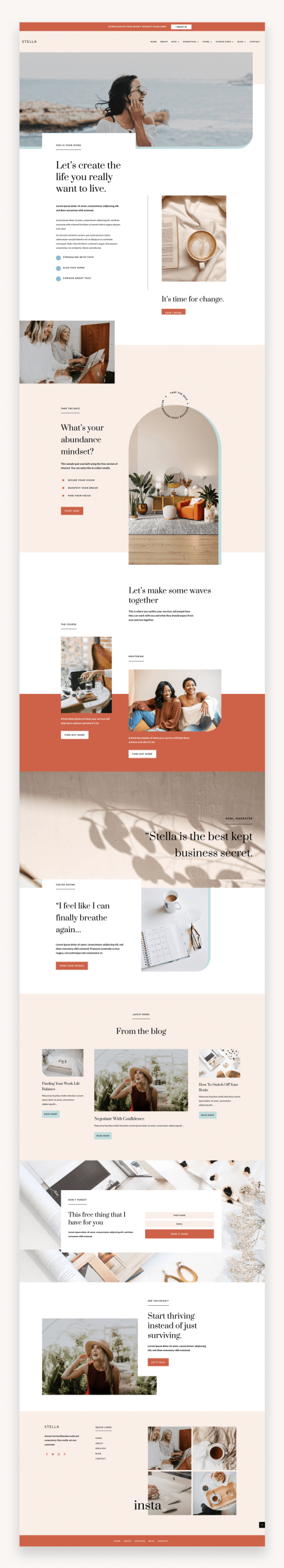Stella Coaching and Online Course Divi Child Theme