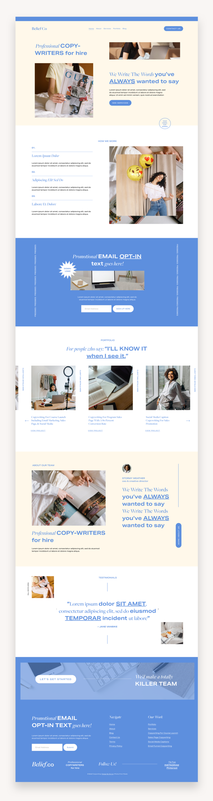 Belief Co Squarespace Template