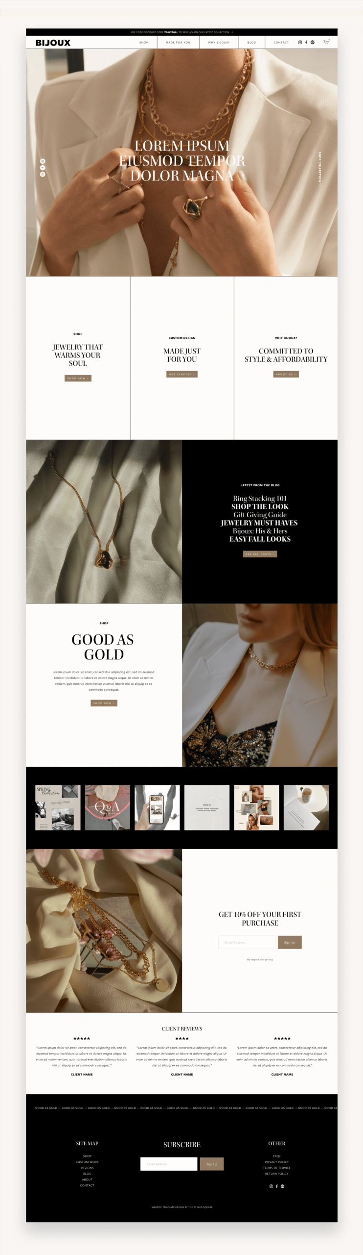 Bijoux Squarespace Template