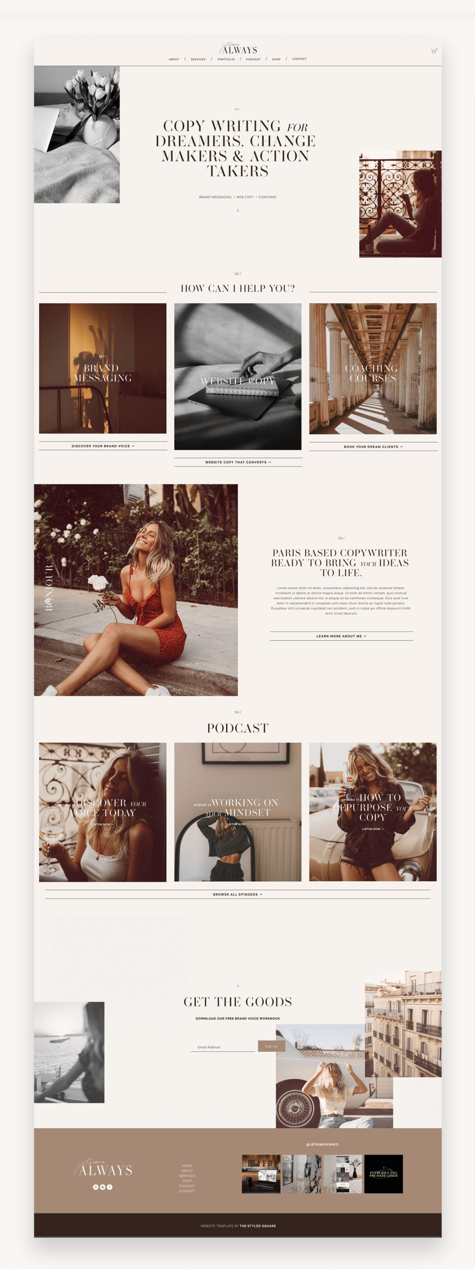 Je Taime Always Squarespace Template