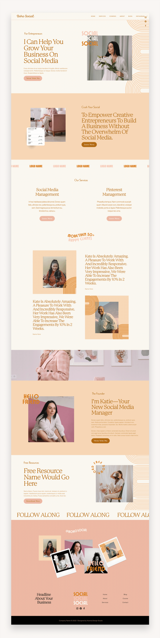 Boho Social Business Squarespace Template
