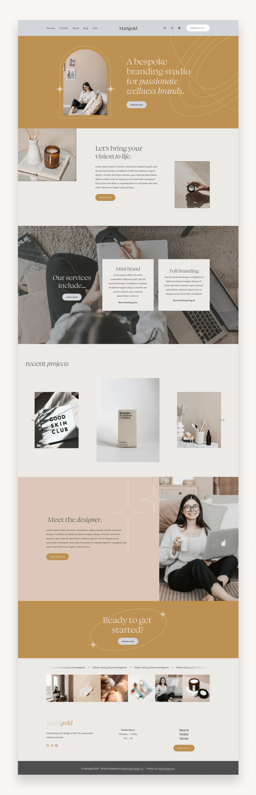 Marigold Squarespace Template