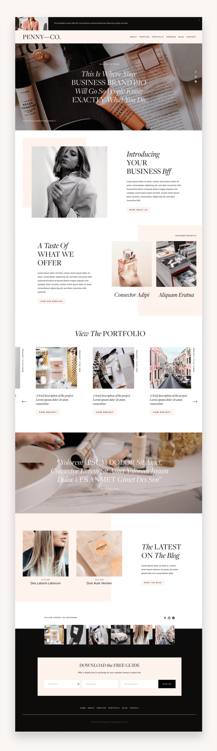 Penny Squarespace Template