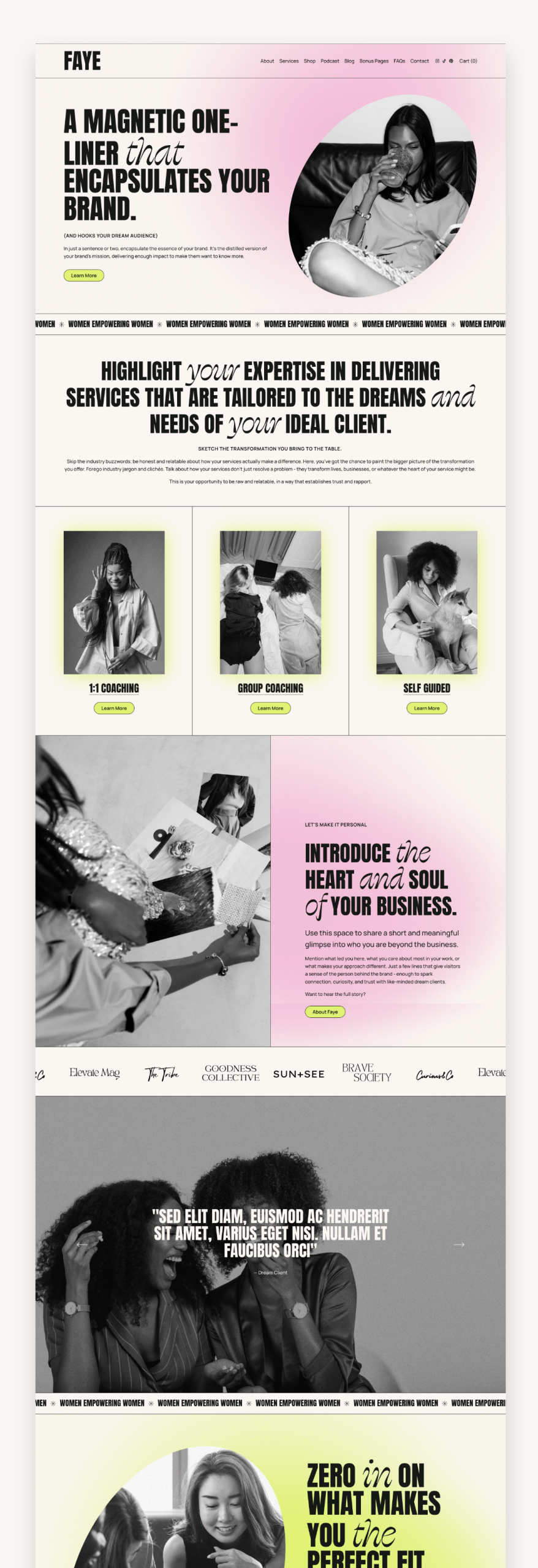 Faye Squarespace Template