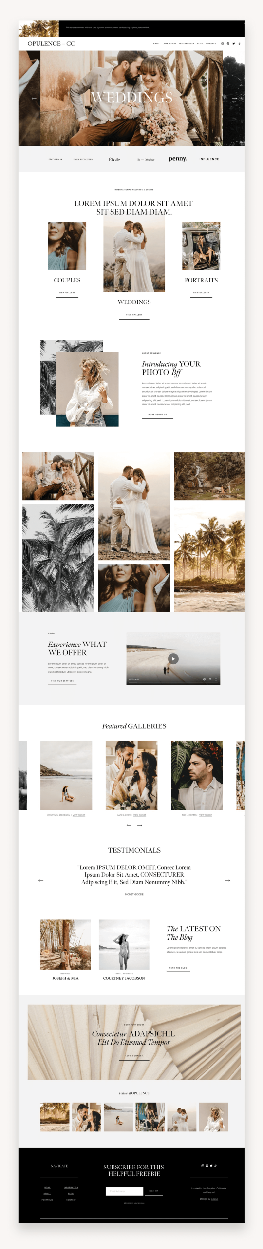 Opulence Squarespace Template