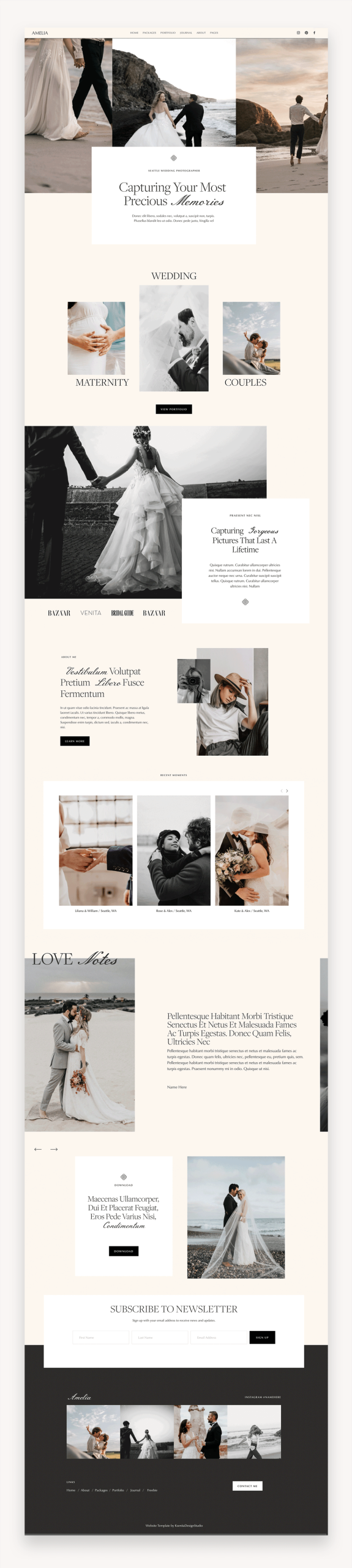 Amelia Photography Squarespace Template