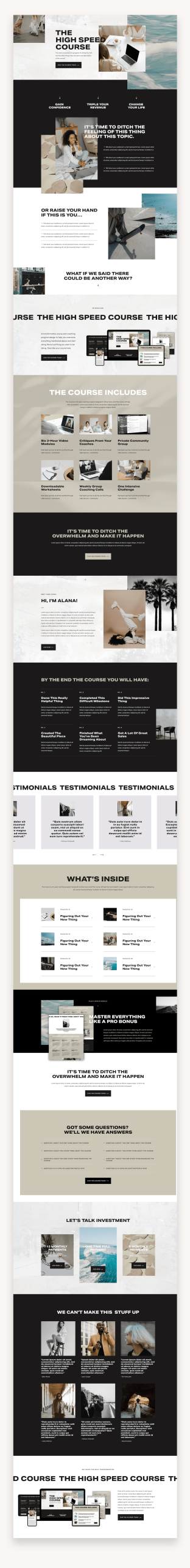 Sales Page Squarespace Template GoLive