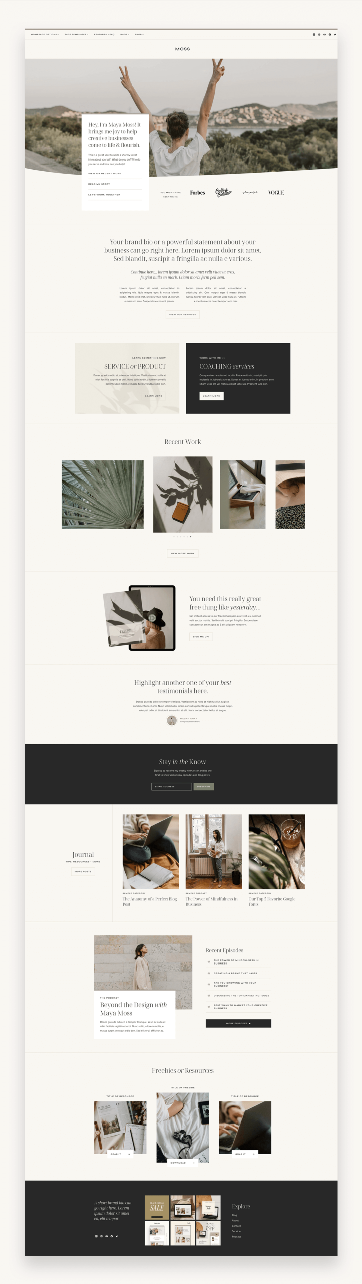 Moss WordPress Kadence Child Theme