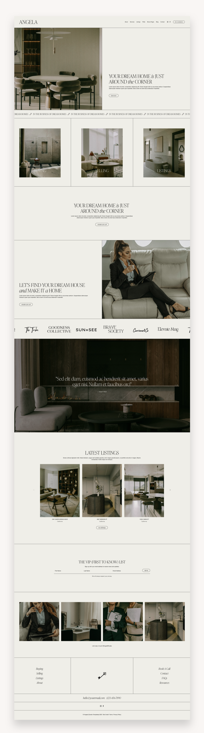 Angela Interior Design Squarespace Template