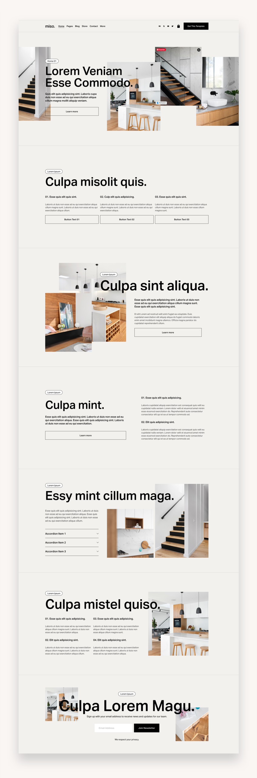 Miso Interior Design Squarespace Template