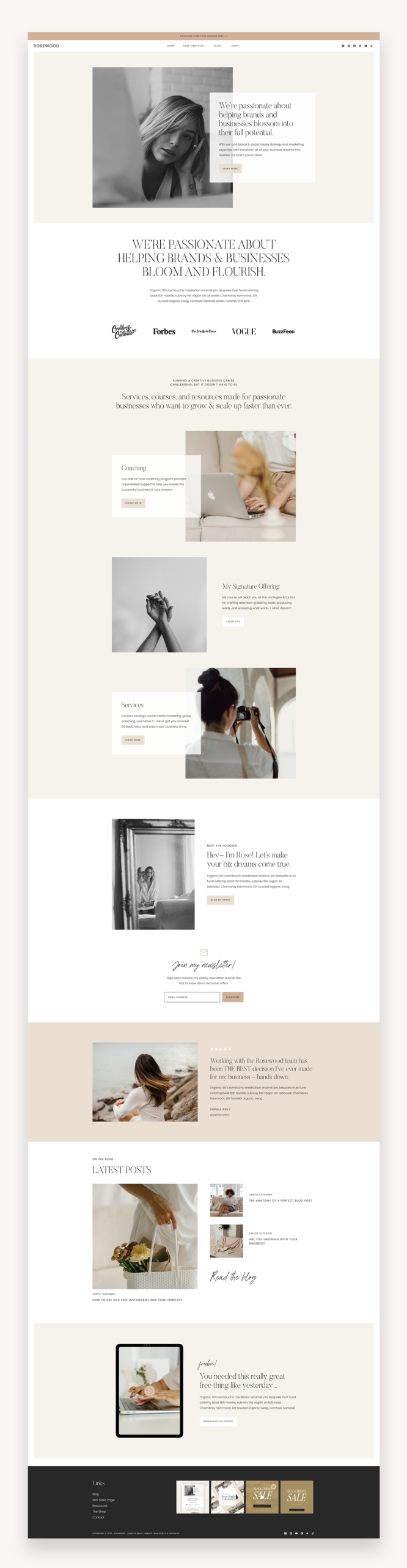 Rosewood WordPress Kadence Child Theme