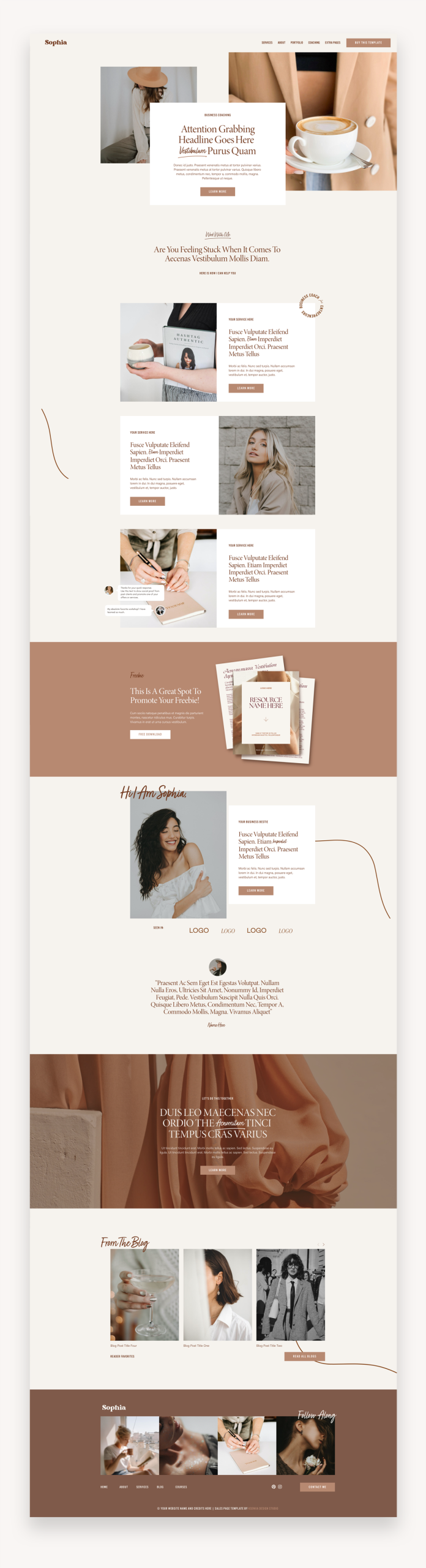 Sophia Business Squarespace Template