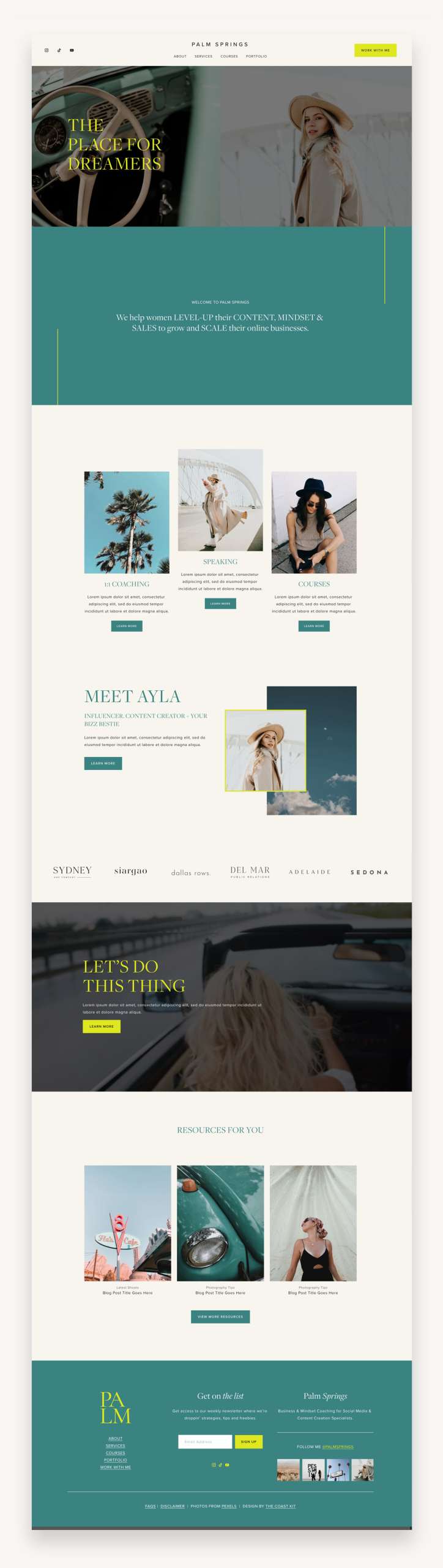 Palm Springs Squarespace Template