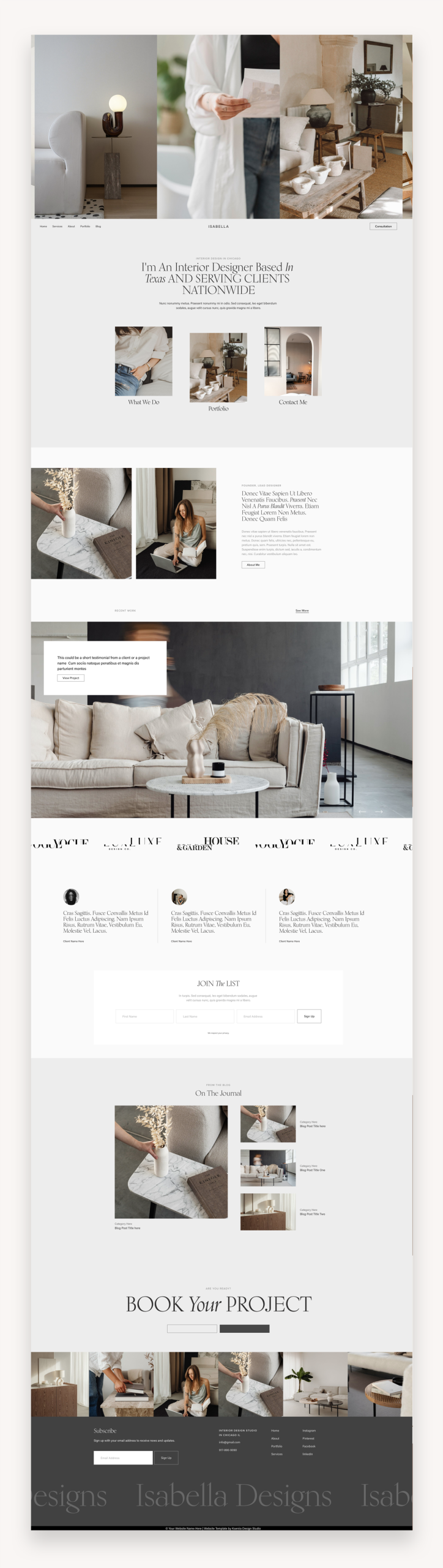 Isabella Interior Design Squarespace Template