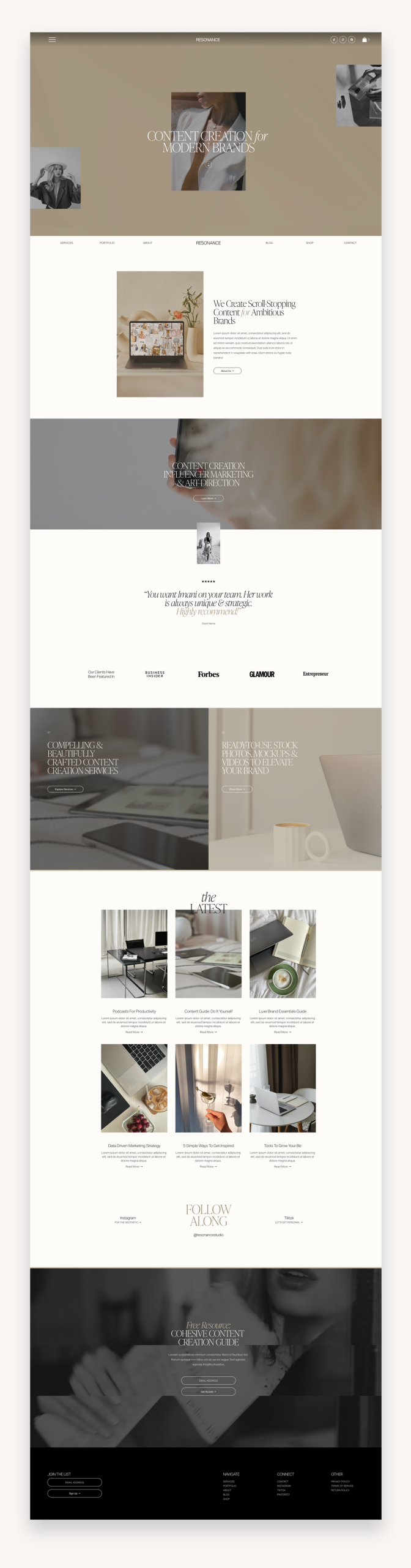 Resonace Squarespace Template