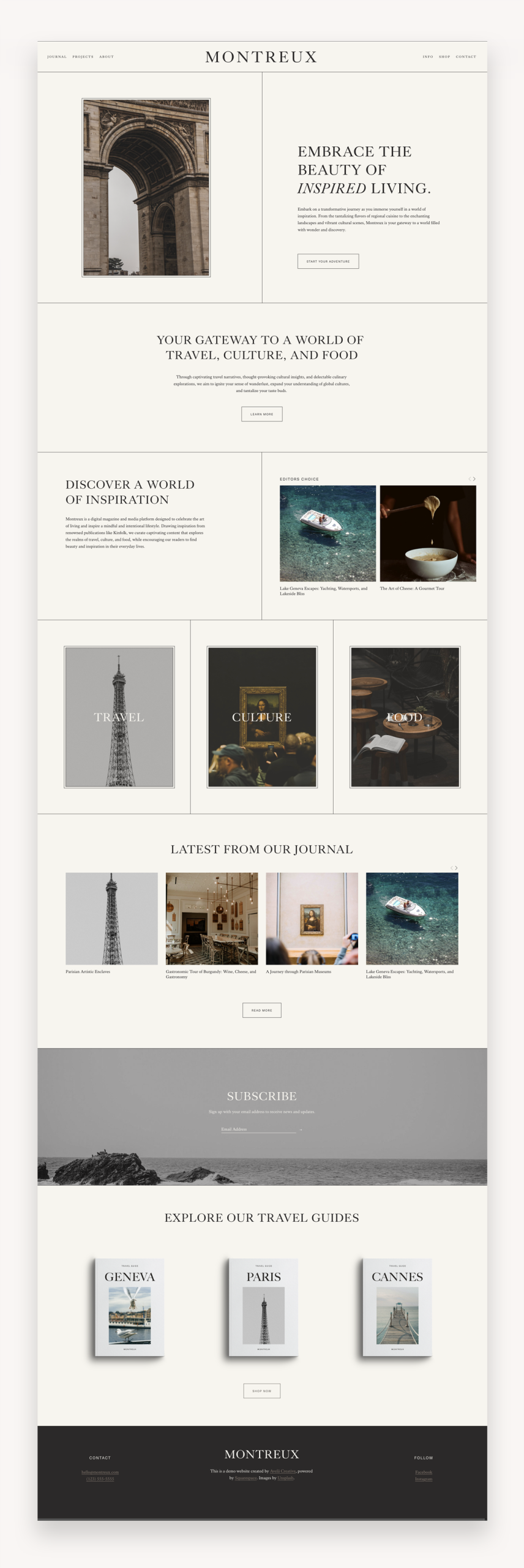 Montreux Squarespace Template