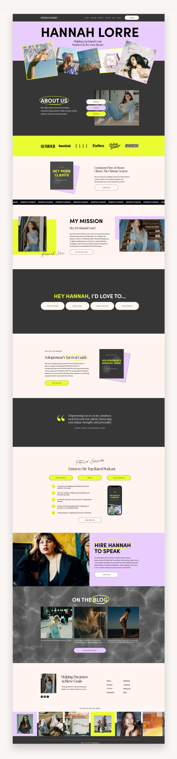 Perfectionist Squarespace Template