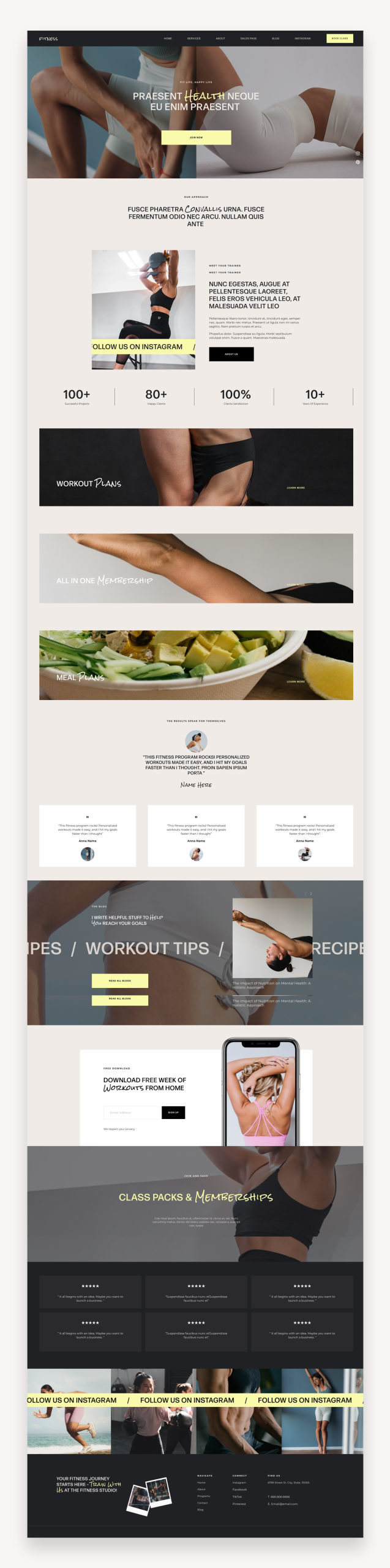 Fitness Squarespace Template