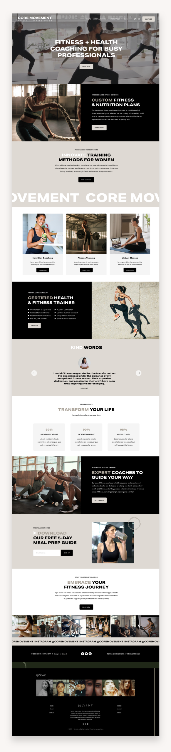 Core Movement Squarespace Template