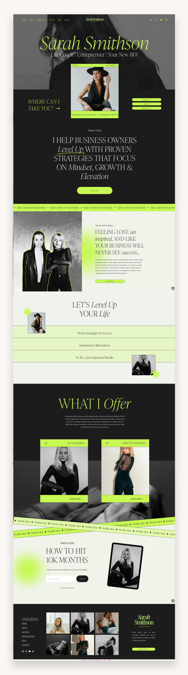 Neon Coaching Squarespace Template