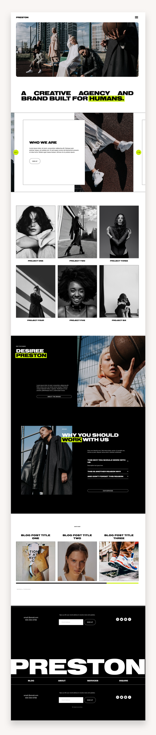 Preston Business Squarespace Template