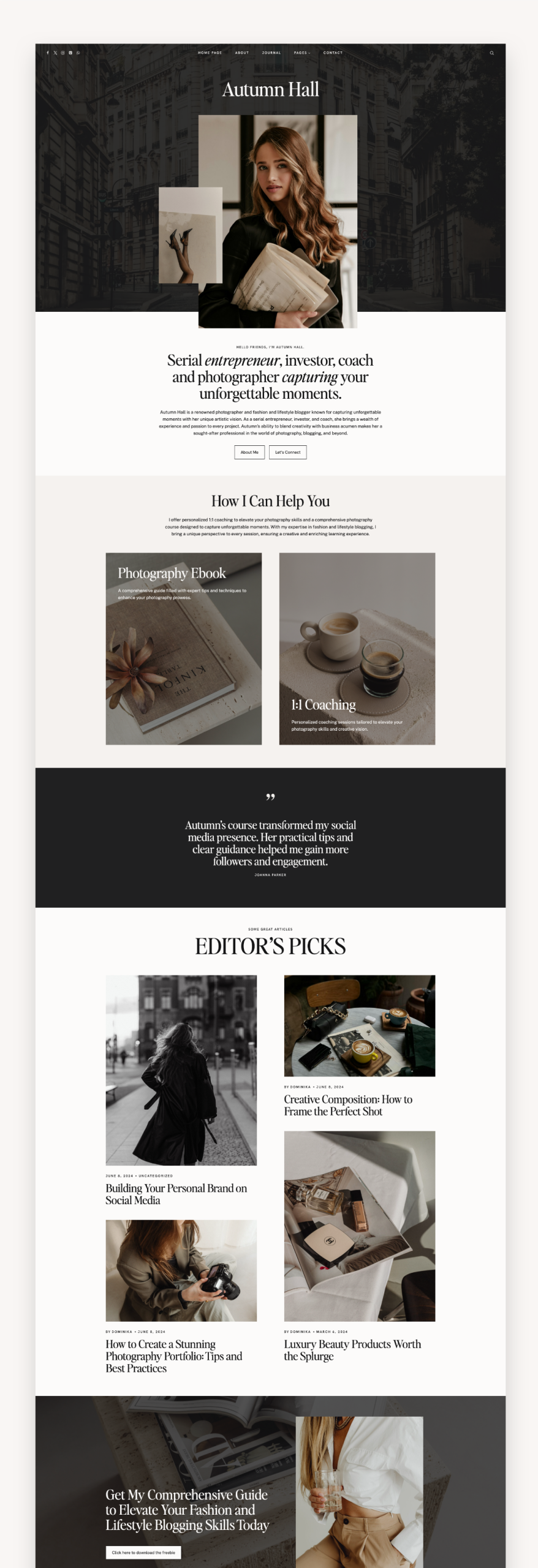 Autumn Hall WordPress Kadence Theme
