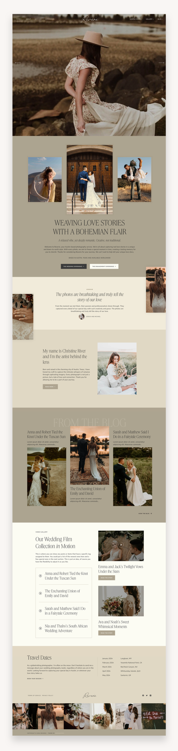 Reverie Photography Kadence WordPress Theme